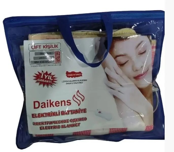 Електропростирадло Турецьке daikens Електроковдра простирадло 140 x 65 см Електричне простирадло 2 режими DAK157 фото