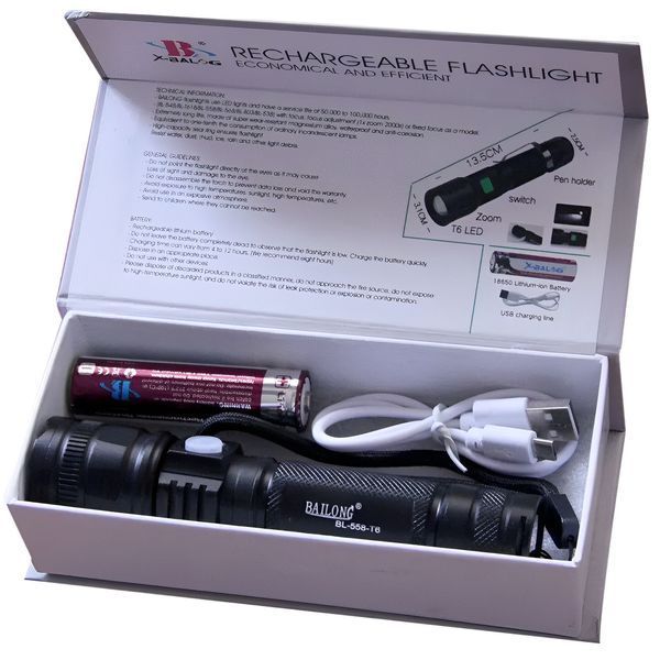 Ліхтар ручний тактичний Bailong BL-558-T6 BL558 фото