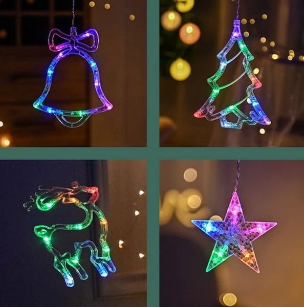Гірлянда штора Мульти з формами дзвіночки 12 PCS light RGB  PCS12 фото