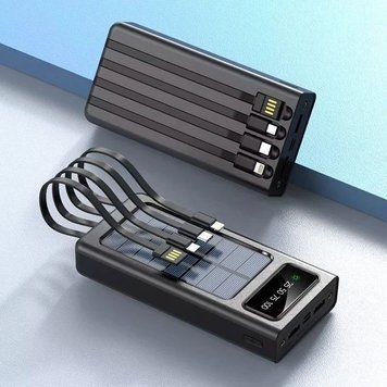 Зарядний пристрій для телефона Power Bank 30000 mAh із сонячною панеллю UKC UKC30 фото