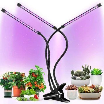 Ультрафіолетова лампа для рослин j22wl-03 LED LIGHT Повний спектр 3 голови LED J22WL фото