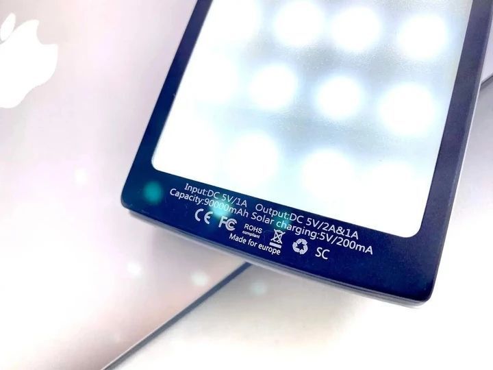 УМБ Power Bank Solar 90000 mAh мобільне зарядне із сонячною панеллю та лампою, Power Bank Charger ART-4531 ART4531 фото