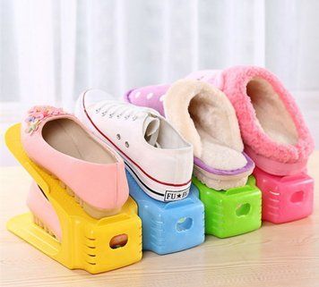 4 в 1 Подвійні підставки для взуття Double Shoe Racks LY-500, органайзери для взуття &mdash; Комплект 4 шт. 78903 фото