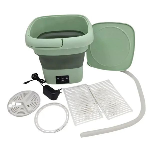 УЦЕНКА! Портативна складна пральна машина Mini Folding Washing Machine 11 л, з функцією віджиму (Погане пакування 3420) MF3420 фото
