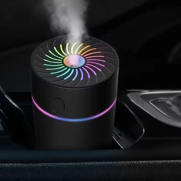 Автомобільний зволожувач повітря з підсвіткою, USB, Чорний/Зволожувач для авто/Аромодифузор у машину 14175 фото