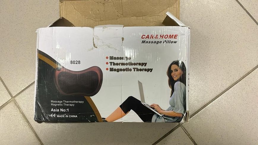 УЦІНКА! Масажна подушка MASSAGE PILLOW QY-8028 інфрачервоний роликовий масажер (Плохе паковання 3393) QY3393 фото