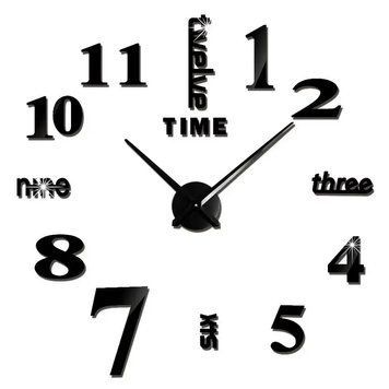 Великий настінний годинник Horloge 3D DIY кварц (Чорний) Безкаркасний годинник на стіну DIY36 фото