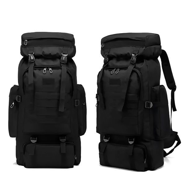 Тактичний армійський рюкзак на 80 л, 70x33x15 см Чорний BLACK735 фото