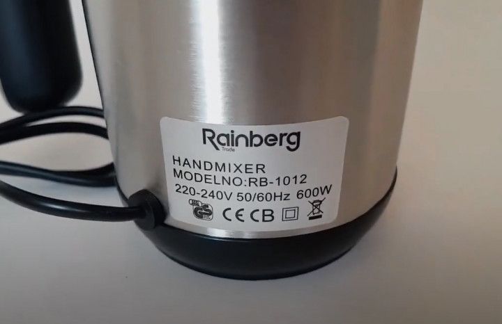 Міксер ручний 5 швидкостей 600 Вт Rainberg RB-1012  RB-1012 фото