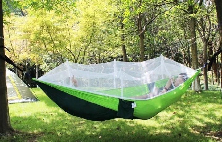 Туристичний гамак із москітною сіткою UKC Hammock Net зелений до 200 кг. GRENET20 фото