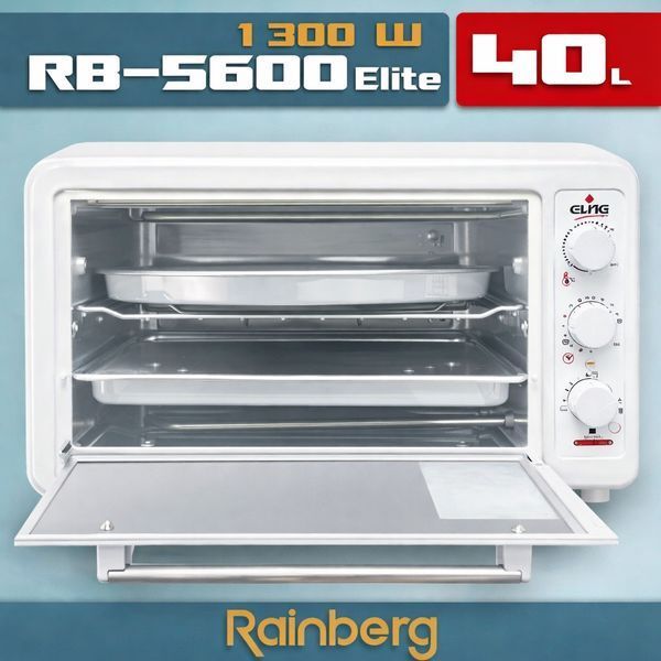 УЦІНКА! Електрична піч Elite Rainberg RB-5600 1300 Вт Об'єм 40 літрів (Плохе паковання, ум'ятина на корпусі 3447) RB3447 фото