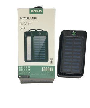 Повербанк із сонячною панеллю (power bank) 50000mAh (2400mAh) Boro JS-5 JS5 фото