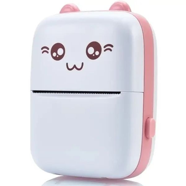 Портативний Рожевий міні принтер 1 рулон Mini Printer термопринтер кишеньковий дитячий принтер термо принтер PINK570 фото