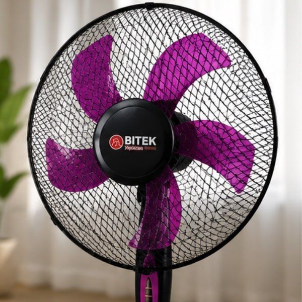 Вентилятор підлоговий BITEK 16" (40 см) 100 Вт 5 пластів. Лоп. чорний/фіолетовий BT-1630BP BT-1630BP фото