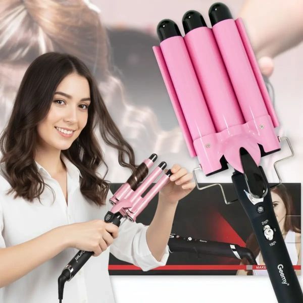 Плойка для завивання волосся "Три хвилі"&nbsp;з керамічним покриттям&nbsp;Geemy GM-1956&nbsp;90 Вт GM1956 фото