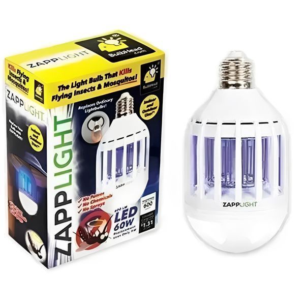 Лампочка відлякувач від комарів ZappLight AND LY-577, світлодіодна лампа знищувач комах LY577 фото