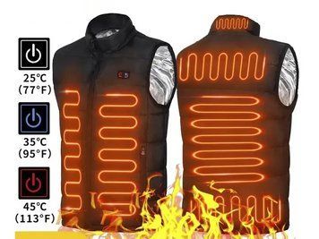 Жилетка від повербанка, Безрукавка з підігрівом 3 режими розмір 4XL XXXL2545 фото