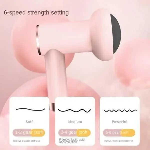 Масажер ручний Replicates Shiatsu Massager YX-720 для тіла акумуляторний із насадками антицелюлітний Рожевий YX720 фото