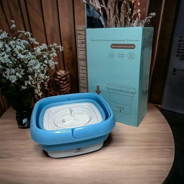 Портативна складана 8 ЛІТРОВ міністиральна машина Folding Washing Machine блакитна RD1005 фото