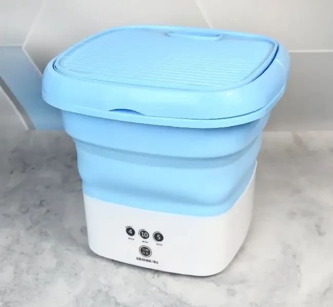 Портативна складана 8 ЛІТРОВ міністиральна машина Folding Washing Machine блакитна RD1005 фото