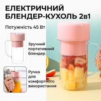 УЦІНКА! Портативний блендер Соковичавниця для соку з трубочкою для смузі (Плохе паковання 2746) RD3378 фото