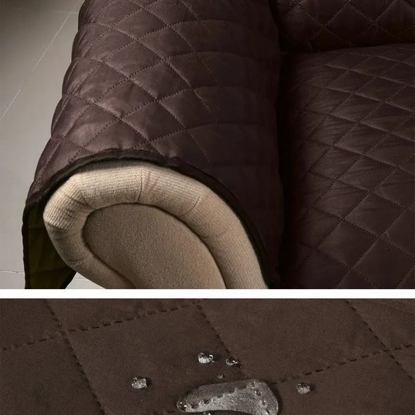 Двостороння накидка на диван Couch Coat коричневого кольору Чохол для меблів водонепроникний COAT170 фото
