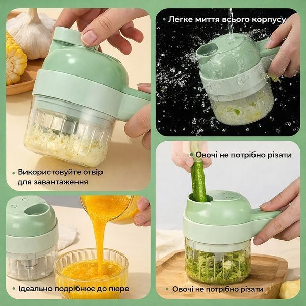 УЦІНКА! Ручний електричний подрібнювач для овочів 4 в 1 Food Chopper Catling (Погане пакування 3425) FC3425 фото